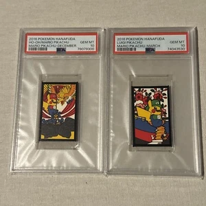 2x 2016 POKEMON HANAFUDA MARIO PIKACHU LUIGI DECEMBER HO-OH PSA 10 Graded - Picture 1 of 3
