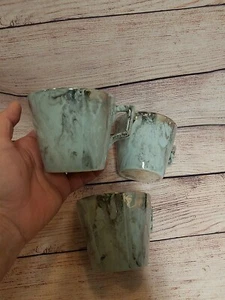 3 VTG SASCHA BRASTOFF CALIFORNIA USA SURF BALLET BLUE TURQUOISE SILVER CUPS MCM  - Picture 1 of 12