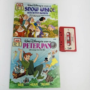 Disney Geschichtenerzähler Kassette Band Schneewittchen Peter Pan Mitlesebuch Vintage - Bild 1 von 9