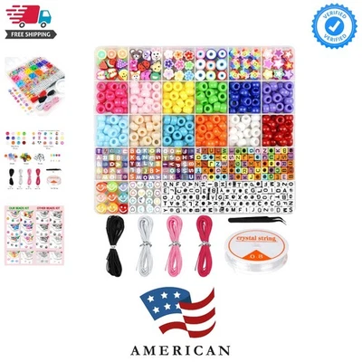 Kit para hacer pulseras, cuentas para hacer pulseras pony, Kandi, arcilla polimérica, pequeño... Foto 1 de 4
