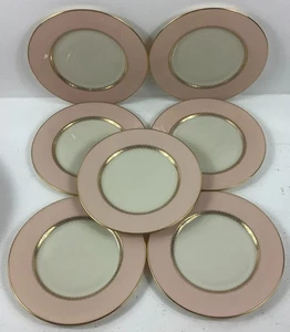 7 Stück Caribbee von Lenox X-444 Sandwich | Salatteller 8,5" D Rosa Weiß Gold - Bild 1 von 3