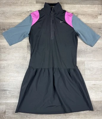 Nike Golf Dress Tour Performance Dri Fit Black Pink Gray Size Large - Image 1 of 4