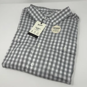 NWT Duluth Trading Shirt Mens 2XL Gray Untucked Soft Skills Plaid Standard Fit - Picture 1 of 9