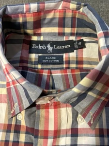 Mens Polo Ralph Lauren Blake SZ S Long Sleeve Plaid Oxford Sport Shirt - Picture 1 of 5