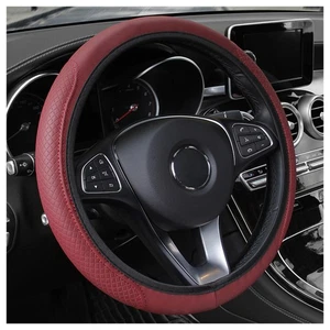 Leather Steering Wheel Cover,Anti Slip Car Steering Wheel Cover for Car Decor... - Picture 1 of 6