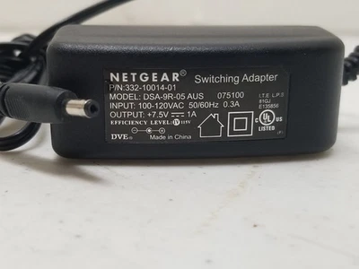 Genuine Netgear Switching AC Adapter 7.5V 1A DSA-9R-05 AUS 332-10014-01 EL2 - Image 1 of 2
