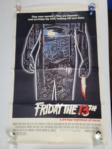 Friday The 13th 1980 ORIGINAL 27X41 NEAR MINT MOVIE POSTER BETSY PALMER HORROR - Picture 1 of 14