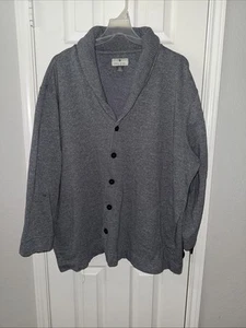 Oak Hill Cardigan Sweater Mens Size 4XL Light Gray Button Shawl Collar - Picture 1 of 9