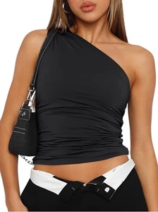 Trendy Queen Top Summer Spring Tank Crop Outfit Cute Y2k Shirt Size L - Picture 1 of 6
