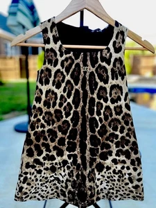 Dolce & Gabbana Girls Leopard Print Interlock Midi Dress NWT Sz 8 - Picture 1 of 18