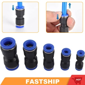 5/32" 1/4" 3/8" 1/2"OD Tube Pneumatic Straight Union Air Push Connector Fitting - Picture 1 of 18