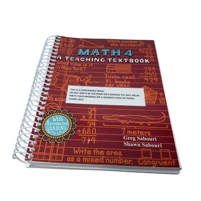 Math 4 A Teaching Textbook 4th Grade Greg/Shawn Sabouri Homeschool Workbook - Image 1 of 4