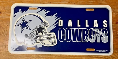 Placa de matrícula de plástico de los Dallas Cowboys NFL fútbol americano recuerdo salpicadura Foto 1 de 2