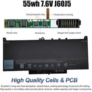LOT BATTERY FOR DELL LATITUDE E7270 E7470 SERIES LAPTOP J60J5 R1V85 451-BBSX 55W - Picture 1 of 8