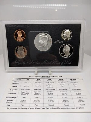 1998-S US Mint SILVER Proof Set W/ Original Government Packaging - Image 1 of 3