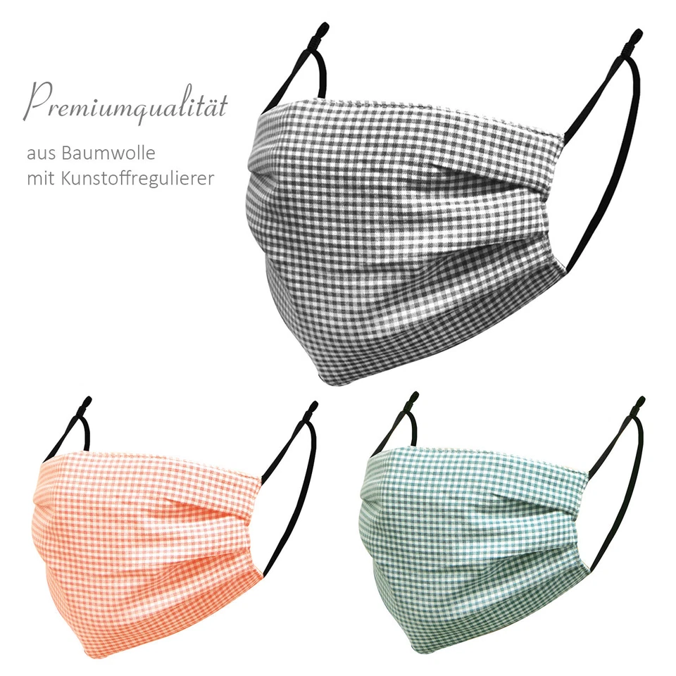 Mundschutz Maske waschbar Stoffmaske 100% Baumwolle Behelfsmaske Alltagsmaske - Bild 1 von 1