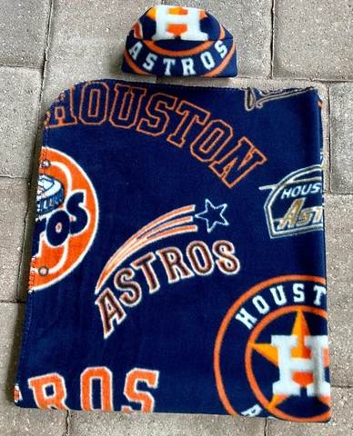 Houston Astros MLB Fleece Newborn Infant Baby Receiving Blanket & Hat Gift Set Cover
