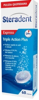 RECKITT BENCKISER H.(IT.) SPA Triple Action Plus Steradent 60 Compresse