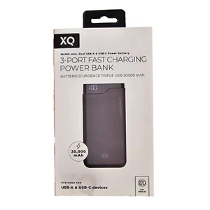 XQISIT Powerbank 20 000 mAh Podwójny zasilacz USB-A i USB-C czarny - Zdjęcie 1 z 3