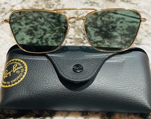 ☘☘☘ Ray Ban Caravan Reverse Aviator Gold Green Lens Sunglasses NWT $185☘☘ - Picture 1 of 9
