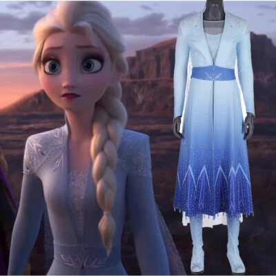 Frozen 2 Elsa Cosplay Invierno Disfraz Lentejuelas Reina Conjunto Con Botas Foto 1 de 4