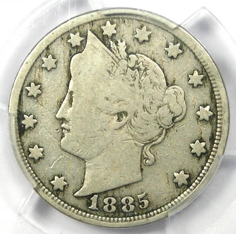 1885 Liberty Nickel 5C - PCGS VG8 - Rare Key Date Certified Coin! Cover
