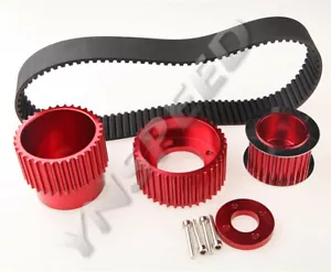 US SHIP Red 1.5" Belt Gilmer Drive Pulley Kit For 12A 13B 20B 15mm RX7 FD FC RX3 - Picture 1 of 3
