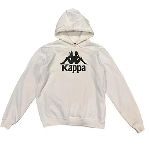 Kappa White Y2K Style Logo Sports Pullover Hoodie Size Large - Picture 1 of 5