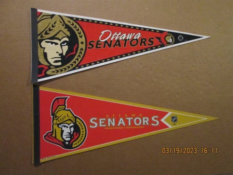 NHL Ottawa Senators Vintage Lot of 2 Different 2000's Team Logo Hockey Pennants Cover