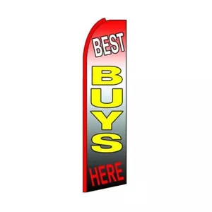 Best Buys Here Swooper Svolazzante Bandiera in Piuma | 3 piedi L x 11,5 piedi di altezza - Foto 1 di 3