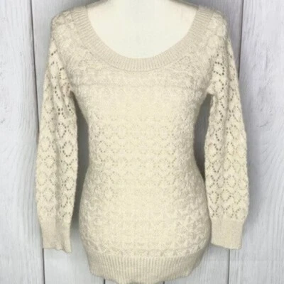 Suéter suéter tejido beige y plateado American Eagle Foto 1 de 3