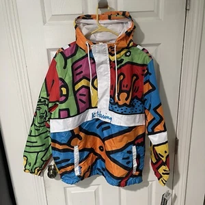 Keith Haring x Members Only Hooded Pullover Style Windbreaker Jacket Pick Size - Picture 1 of 9