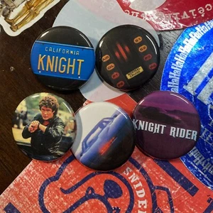 Knight Rider Button 5-Pack KITT 80s Michael - Picture 1 of 2