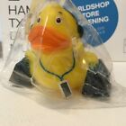 lufthansa worldshop rubber duck. new duck with worldshop paper bag.