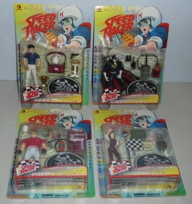 speed racer figure set series 1 resaurus pops racer, trixie, capt terror 1999 - Image 1 of 4
