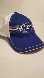 BUD LIGHT BEER ANHEUSER BUSCH BLUE / WHITE HAT CAP - Adjustable Back - Picture 1 of 4