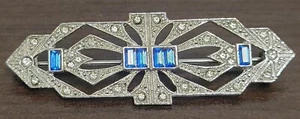 Vintage Brooch Pin DISNEY BOUNDING INSPIRED FROZEN Elsa Blue Rhinestone Art Deco - Picture 1 of 8