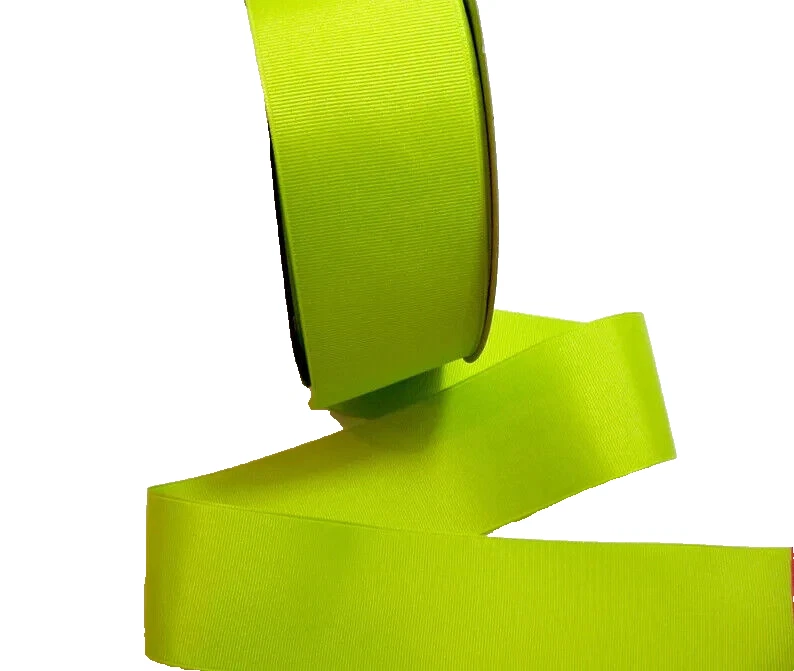 Green Grosgrain Ribbon 2 1/4" wide x 10 yards Schiff Lime Cheer Bow Craft B4 - Image 1 of 4