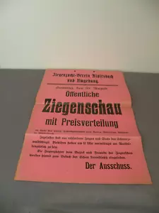 Werbeplakat, Jahreszahl fehlt, Ziegenschau, Ziegenzucht-Verein Alpirsbach - Bild 1 von 2
