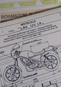 Moto LAVERDA ZUNDAPP 125 LB 1983 SCHEDA Originale Omologazione DIAGRAM SPECS  - Imagen 1 de 5