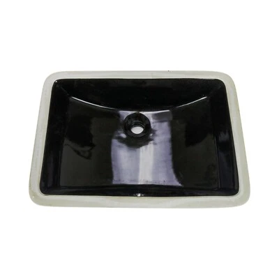 Trench Rectangular Undermount Bathroom Sink 20-7/8" X 14-5/8 X 8-3/8" Black - Image 1 of 4