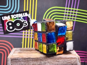 Retro Colorido Cubo de Rubik Vidrio Soplado Adorno de Navidad Nuevo - Imagen 1 de 6