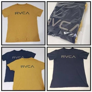 Camiseta RVCA Hombre - Mediana y Grande - Calce Ajustado Mostaza y Azul Marino - Imagen 1 de 6