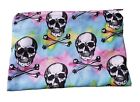 New Handcrafted Skull & Crossbone  Patterned Cosmetic Bag. Make Up Bag. Rainbows