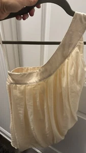 Fora with Silver Sequin in front Cream Dress one shoulder 3/4 sleeve size S - Picture 1 of 5