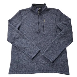 Woolrich Pullover Sweater Mens XL Blue Half Zip Chest Pocket Outdoor Warm Poly - Picture 1 of 10
