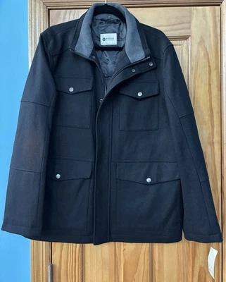 Jaqueta Haggar masculina Brighton militar de quatro bolsos grande nova com etiquetas - Imagem 1 de 4