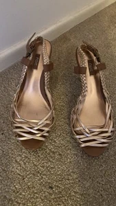 Next Bronze Strapy High Heeled Summer Sandals uk Size 6 - Picture 1 of 19