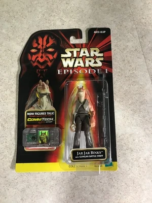 Hasbro Star Wars Episode 1 Jar Jar Binks Commtech NIB Figure - Image 1 of 4