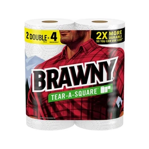 Brawny Tear A Square Papierhandtücher 200 Blatt 2er Pack langlebig saugfähig 2-lagig - Bild 1 von 2